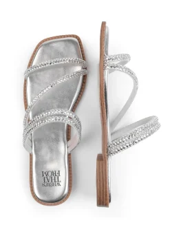 Where's That From Silver Dream Strappy Flat Sandals