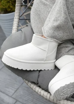 Where's That From Zyla Cream Faux-Suede Fur Lining Slipper Boots