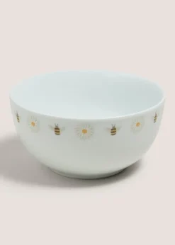 White Bee Daisy Bowl
