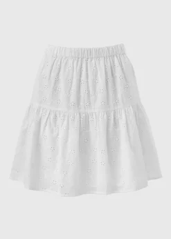 White Broderie Mini Skirt