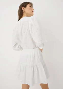 White Broderie Mini Skirt