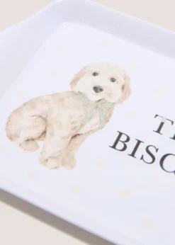 White Connie Cockapoo Tea Tray