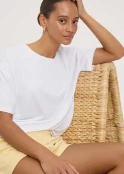 White Crew Neck Relaxed Fit T-Shirt