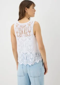 White Crochet Vest