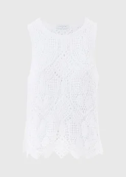 White Crochet Vest