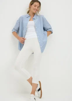 White Cropped Leggings