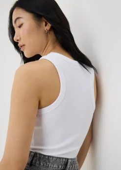 White Diamante Vest Top