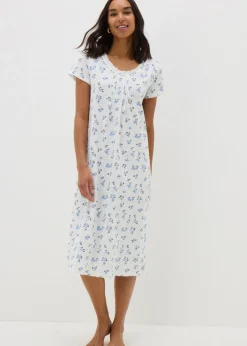 White Ditsy Floral Nightie
