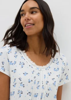 White Ditsy Floral Nightie