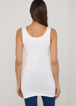 White Essential Longline Vest Top