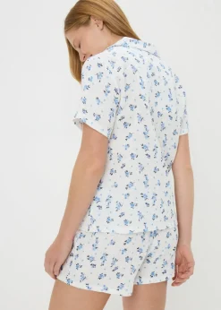 White Floral Short Pyjama Set