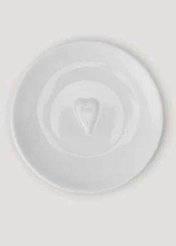 White Heart Embossed Teabag Tidy (11cm)