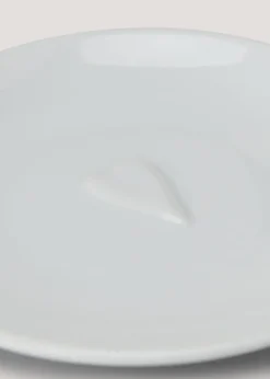 White Heart Embossed Teabag Tidy (11cm)