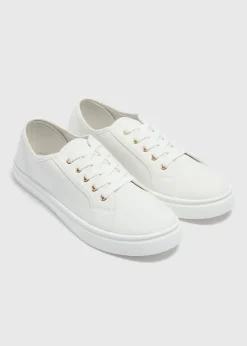 White Injected Lace Trainers