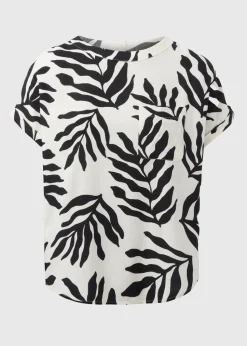 White Monochrome Leaf Pocket Box Top