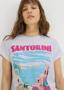 White Santorini Graphic T-Shirt