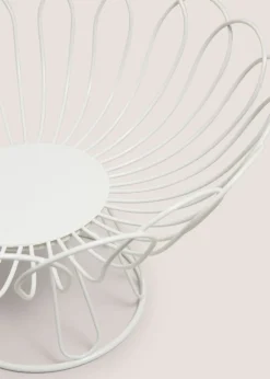 White Scalloped Utensil Pot