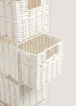 White Woven Plastic Drawers