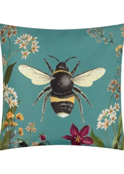 Wylder Nature Midnight Garden Bee Outdoor Filled Cushion (43cm x 43cm x 8cm)