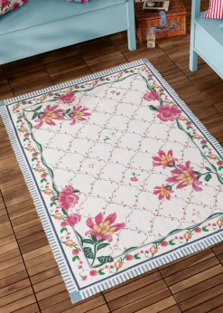 Wylder Nature Red Claudia Floral Printed Indoor/Outdoor Rug