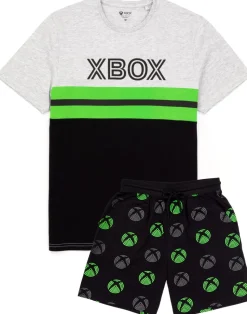 Xbox Mens Black Logo Short Sleeve Short Leg Pyjama Set