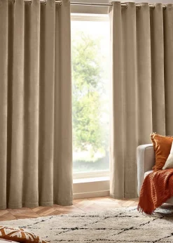 Yard Heavy Chenille Velvet Eyelet Curtains
