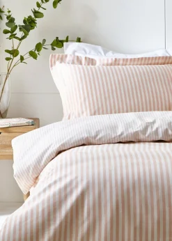 Yard Hebden Melange Blush Pink Stripe Duvet Cover Set
