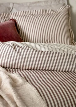 Yard Hebden Melange Stripe Cotton Duvet Cover Set