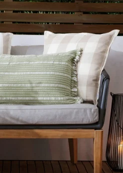 Yard Natural Chesil Check 100% Cotton Outdoor Outdoor Cushion