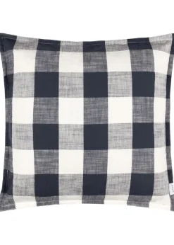 Yard Navy Chesil Check 100% Cotton Outdoor Outdoor Cushion
