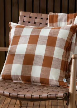 Yard Rust Chesil Check 100% Cotton Outdoor Outdoor Cushion
