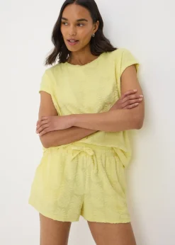 Yellow Pineapple Towelling Shorts