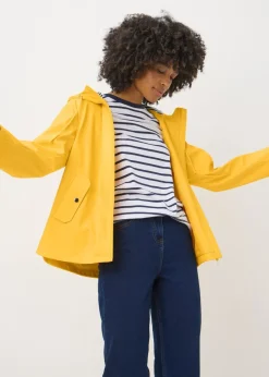 Yellow Short Rubberised Parka Jacket