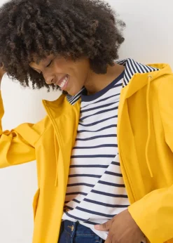 Yellow Short Rubberised Parka Jacket