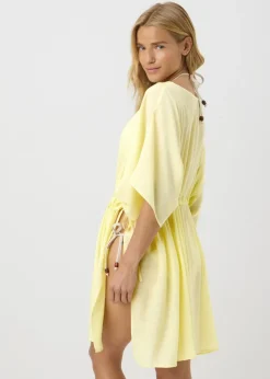 Yellow Tie Waist Kaftan