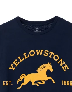 Yellowstone Blue Dutton Ranch Logo Short Sleeved T-Shirt