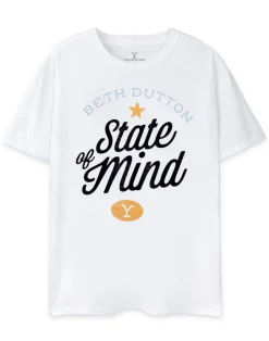 Yellowstone White Beth Dutton State Of Mind Short Sleeved T-Shirt