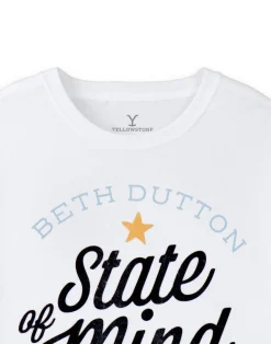 Yellowstone White Beth Dutton State Of Mind Short Sleeved T-Shirt