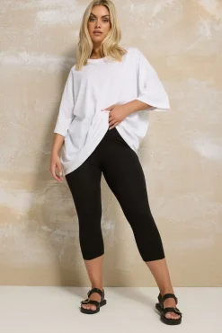 Yours 2 Pack Curve Black Butterfly Print Cropped Leggings