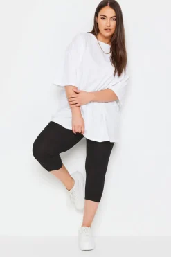 Yours 2 Pack Curve Black Stretch Cropped Leggings