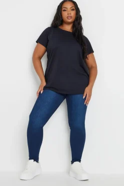 Yours 3 Pack Curve Navy Blue & Black Core T Shirts