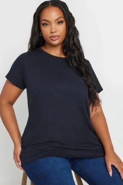 Yours 3 Pack Curve Navy Blue & Black Core T Shirts
