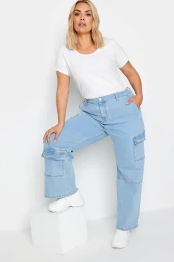 Yours Curve 2 Pack Black & White Longline T Shirts