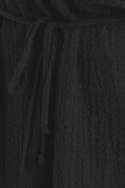 Yours Curve Black Belted Textured Tunic Top