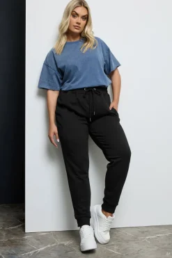 Yours Curve Black Elasticated Stretch Joggers