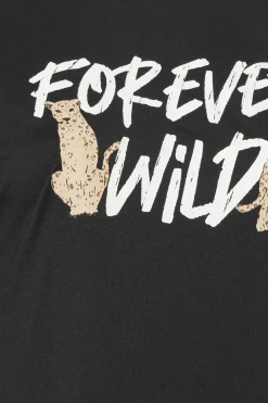 Yours Curve Black Forever Wild Soft Touch Pyjama Top