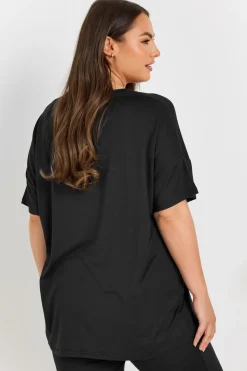 Yours Curve Black Forever Wild Soft Touch Pyjama Top
