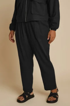 Yours Curve Black Formal Linen Trousers