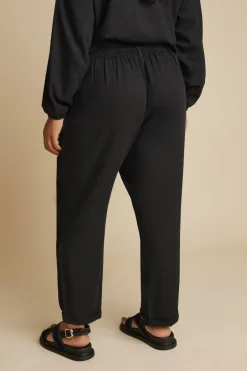 Yours Curve Black Formal Linen Trousers
