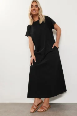 Yours Curve Black Midaxi T Shirt Dress